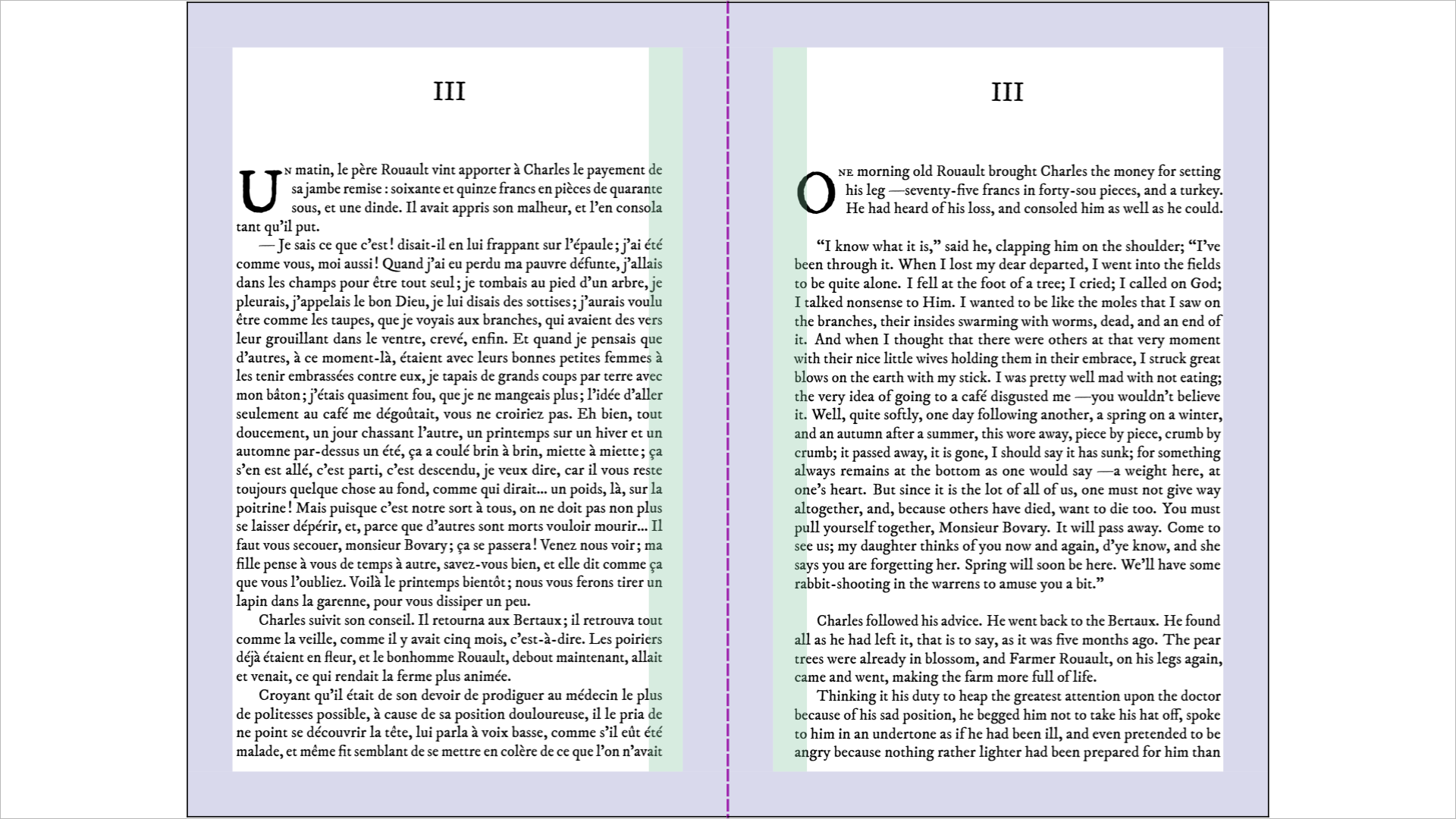 Pagine interne in vista a confronto laterale