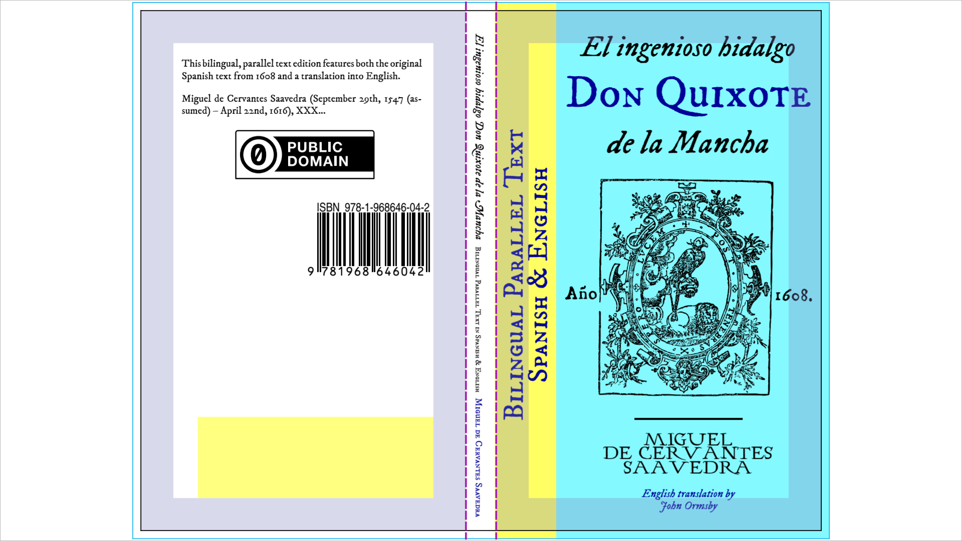 Documento de capa mostrando o cálculo da largura da lombada